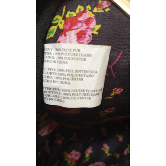 Betsey Johnson Faux Fur Black Backpack Large Logo Vegan Leather 12x11 - Picture 9 of 11